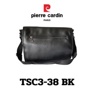 Pierre cardin (ปีแอร์การ์แดง) กระเป๋าสะพายข้างหนังแท้ กระเป๋าสะพายข้าง กระเป๋าเอกสาร มีช่องใส่ของเยอะ รุ่น TSC3-38  พร้อมส่ง