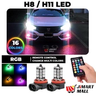 27 LED BULB H8 H11 H27 REMOTE RGB 12V Light Bulb Spotlight Headlamp Headlight Fog Lamp Lampu Kereta 