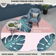 Round Carpet with Anti-Slip Pattern, Diameter 100Cm/Aesthetic Round Carpet/Modern Round Carpet