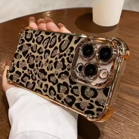 Fashion INS Leopard Print Plating Case For Honor X9C X7D X9D 400 Pro 400 Lite X5C X8A X6A X9B X9A X7