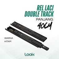 (40 cm) Double Track Drawer Rail Full Extension Pull 40cm
