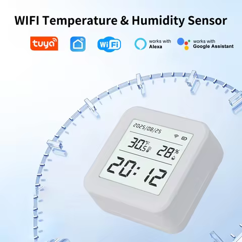 Tuya WiFi Smart LCD Display Thermometer Smart Life Monitoring Smart Home Humidity Sensor Compatible 