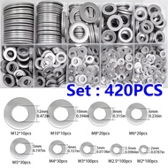 TEMU Assortment Kit Of 420 Washers In Various Sizes (m2-m12) | Durable Polished End, A Storage Box |