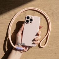 Plain Macaron Soft Case + Strap Redmi A5 12 12C 13X 13 14C 10 10A poco C75 C65 M4PRO M6PRO NOTE 14 1