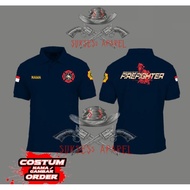 Short sleeve fire fighter polo t-shirt/extinguisher