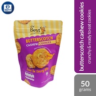 Mr. Best Butterscotch Cashew Cookies 50g | Crunchy Texture & Ready to Eat Cookies