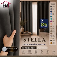 HOMEBLIND CURTAIN Stella Langsir 90-99% Blackout Siap Jahitan Cangkuk (Stella Blackout Curtain Ready