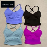 DFYNE Cross Back Sports Sling Women's One-Piece Coaster Short Navel Cropped Fitness Vest