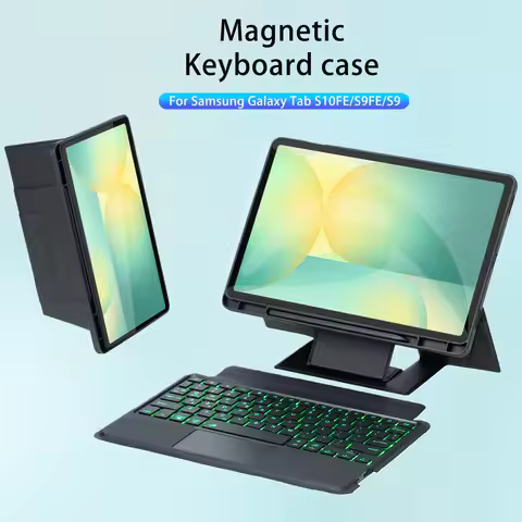 Detachable Trackpad Keyboard Case For Samsung Galaxy Tab S10 FE 10.9''S9 FE S9 11''A9 Plus 11'' Blue