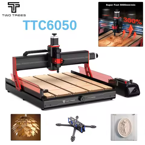 Twotrees TTC6050 CNC Engraver 500W Air Cooled Spindle Motor CNC Router 3-axis/4-axis Laser Engraving