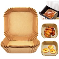 10/20/50Pcs Air Fryer Disposable Paper Air Fryer Accessories Square Round Oil-proof  Liner Non-Stick Mat for Kitchen Oven Baking