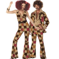 ✨24 Hours Delivery✨A43 M-XL Male Female 70s Retro Disco Prom Queen Costume Cosplay Halloween Costume Game Uniform