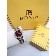 [ PREMIUM ITEMS✅] New BONIA Diamond with Date Jam Tangan Wanita Stainless Steel Rosegold Ladies Luxu