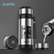 ET ecentio Thermos silver kapasitas besar 1000ml Termos air panas Led Display Botol Minum stainless 