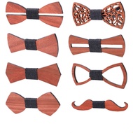 1PC Hot Sale Delicate Wood Bow Tie Mens Wooden Bow Ties Party Business Butterfly Cravat Party Ties For Men Women Kids