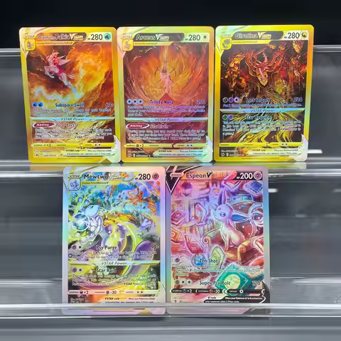 DIY Self-made Anime PTCG Arceus Giratina Mewtwo Espeon Rainbow Rare Card VSTAR V Series English Vers
