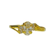 Luxury 22K 916 Gold Zircon Ring Collection — Timeless Elegance | 1.66g/Size: 14