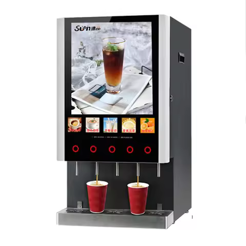 50S SUPIN 5 Flavours Instant Coffee Machine Commercial Fully Automatic Coffee Vending Machine Hot Co