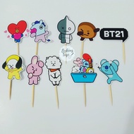 Birthday Cupcake Topper Birthday Cake Decoration/ - BT21 Cartoon