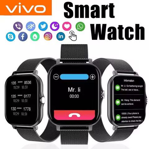 VIVO 2025 Smart Watch 2.01 Inch HD Display Answer Make Call Message Preview Sport Modes DIY Dial Wea