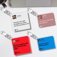 GANTUNGAN Steve Lacy Keychain Spotify Lyrics | Spotify Steve Lacy UV Printed Lyrics Keychain 2 Sides