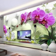 Wallpaper Dinding 3D Motif Bunga Anggrek