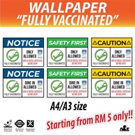 Covid 19 SOP Awareness (Only Fully Vaccinated Entry) - Wallpaper/ Poster [A4/A3]