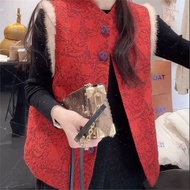 Live New Chinese Style Quilted Vest 2025 Classy Jacquard Frayed Waistcoat Trendy/1.5