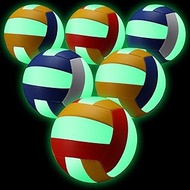 Glow in The Dark Volleyballs Official Size 5 with Pump and Net Bag Waterproof Soft Light up Volleyba