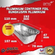(1284) Aluminium Foil Tray With Lid Cover 1650 Wholesale Disposable Cake Container Bekas Aluminium B