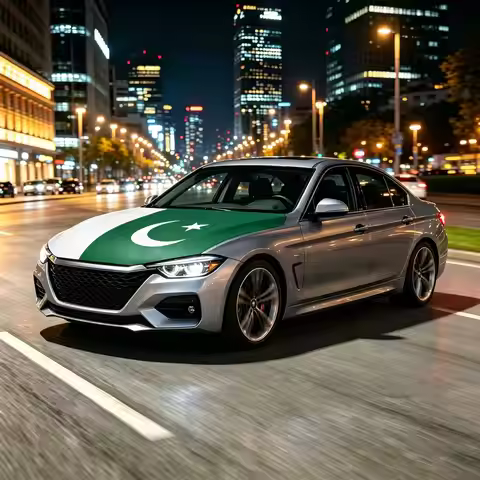 3.8x5.3fts National Pakistan Flag Pakistani Banner Car Hood Cover Flag Elastic Fabrics Engine Cover 