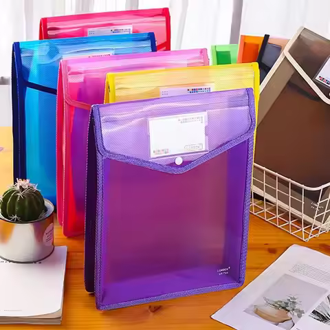 A5 File Folders Large Capacity Office Stationery Storage Pouch Document Bag Pouch Envelope Folder PP