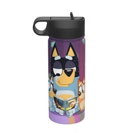 Bluey Large capacity insulated water bottle with Straw18OZ, 500ML sports water bottle, travel, stain