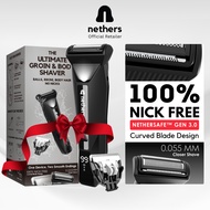 Nethers Undercut Groin & Body Shaver | Beard Hair Trimmer For Man 100% Nick Free Ceramic Blades Mans