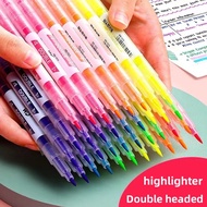 6pcs Double-headed highlighter color marker highlighter pen set art materials School supplies