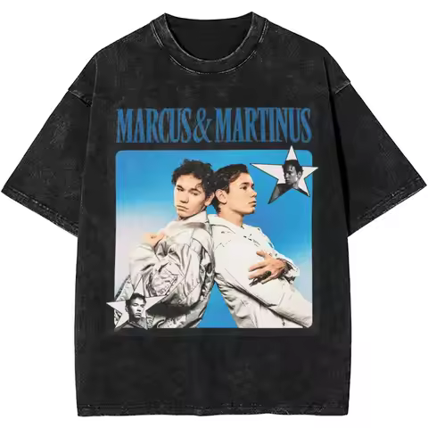 Oversized Washed T-Shirt Marcus And Martinus Loose T Shirts Unforgettable Song Hip Hop Tshirt for Ma