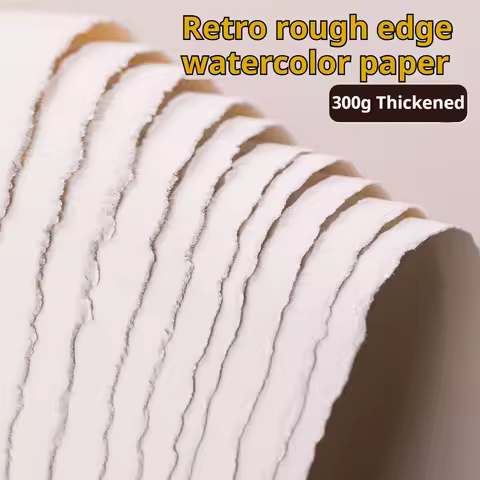 10Sheets Cotton Pulp Watercolor Paper A4/A5/A6 300gsm Rough Edge Watercolor Drawing Paper For Painti