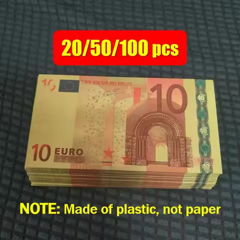 20~100pcs Plastic Fake 10 Euro Bills Fake Money European Banknotes 10 Euro Gold Banknotes Gifts Coll