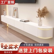 HY-# Solid Wood Hanging TV Cabinet Simple Modern Living Room Wall Hanging Wall Cabinet Wall-Mounted Hanging TV Stand Sma