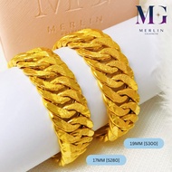 Merlin Goldsmith 22K 916 Gold Stamping Double Coco Bracelet [ 17MM &amp; 19MM ]
