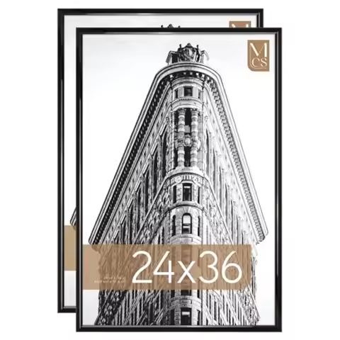 Trendsetter 24x36 Poster Frame Black High-Gloss Vertical and Horizontal Wall Hanging Large Picture F