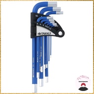Takagi HANDIWORK Color Coated Hex Wrench Set, Blue, 9 Pieces, No. 100
