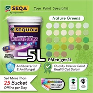 ( Green / Hijau ) 5L 💥Sequoia Acrylic Interior Gloss 💢 Cat Kilat Dinding