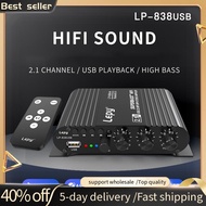 838 USB Bluetooth Subwoofer Amplifier HIFI 2.1 12V Car Home Amplifier U Disk Lossless Suitable for 4