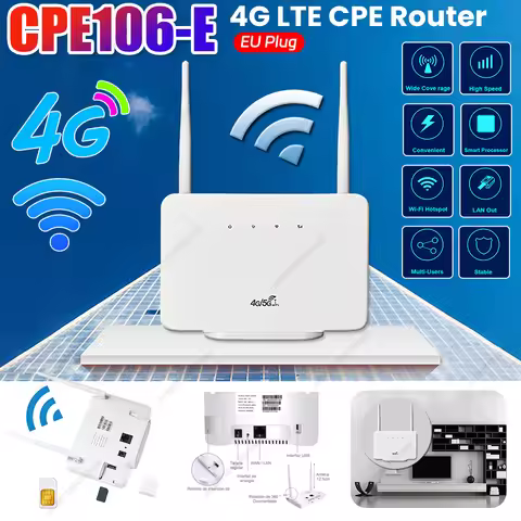 CPE106-E 4G LTE CPE Router WiFi Router 300Mbps 4G Router Wireless Modem External Antenna with Sim Ca