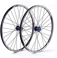 MTB Bike Wheelset 26"27.5" Rim Alloy Double Walled Disc Brake Carbon Hub 8 9 10 11 Speeds Flywheel Fast Release 1610g,Blue-27.5inch