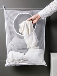 1入組多功能浴室衣物收納網袋，可壁掛洗衣籃，適用於骯髒衣服，襪子和內衣