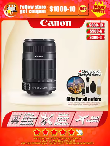 EF-S 55-250mm f/4-5.6 IS II Lens For Canon T3i T5i T6 T6i T7i 60D 70D 80D SLR camera 55-250 anti-sha