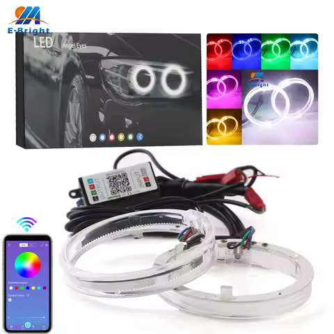 APP RGB 85MM 80MM 95MM 120MM 131MM146MM Guide Angel Eye Halo Ring For 3in to 4.7in Motorcycles Car H