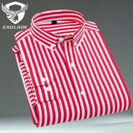 EAGLADE Men's Long Sleeve Golf Formal Casual Shirt for Men Man in Red D04